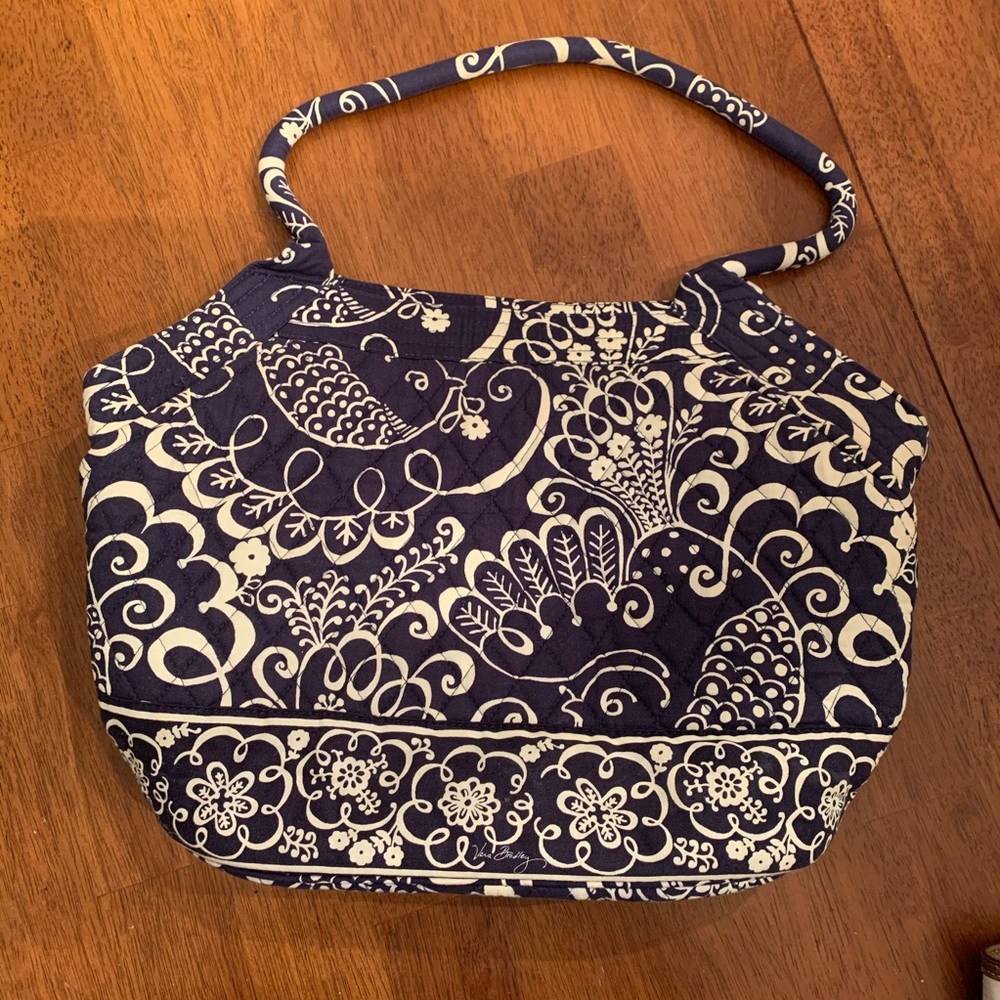 Vera Bradley navy birds shoulder bag